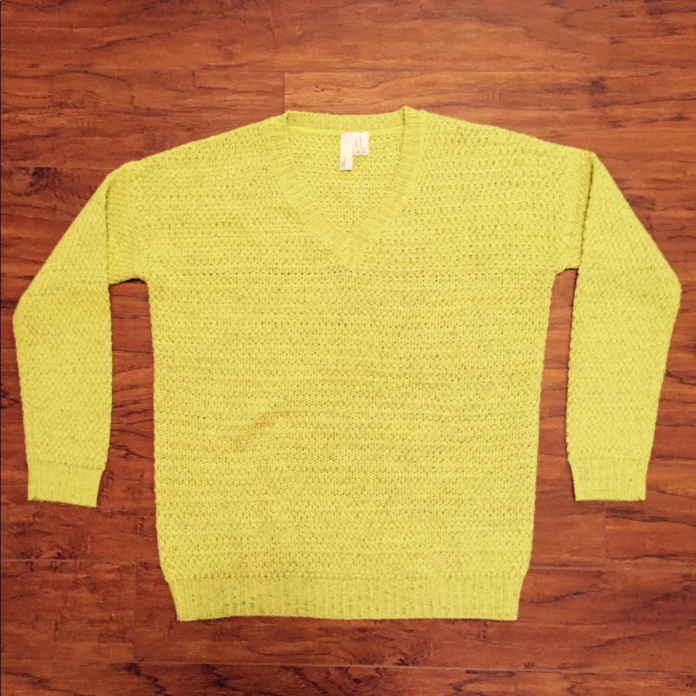 Lime Green VNeck sweater